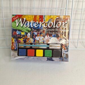 Watercolor Lesson A Day 2010 Calendar by Dennis Pendleton  Paints and Brush Set